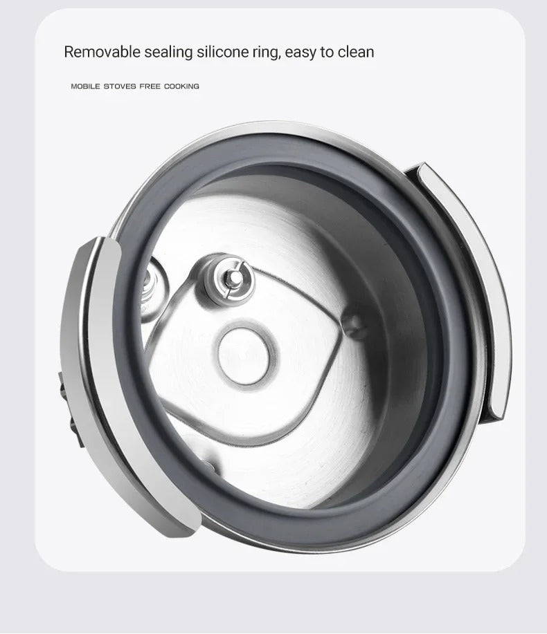 0.8-2L Outdoor Camping Small Pressure Cooker 304 Stainless Steel Portable Rice Cooker for Kitchen Cooking Tool Pressure Cooker