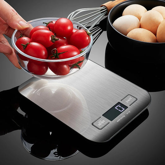 10kg Kitchen Digital Scale USB Charging LCD Display Stainless Steel Electronic Scales Jewelry Food Snacks Weighing Baking Tools